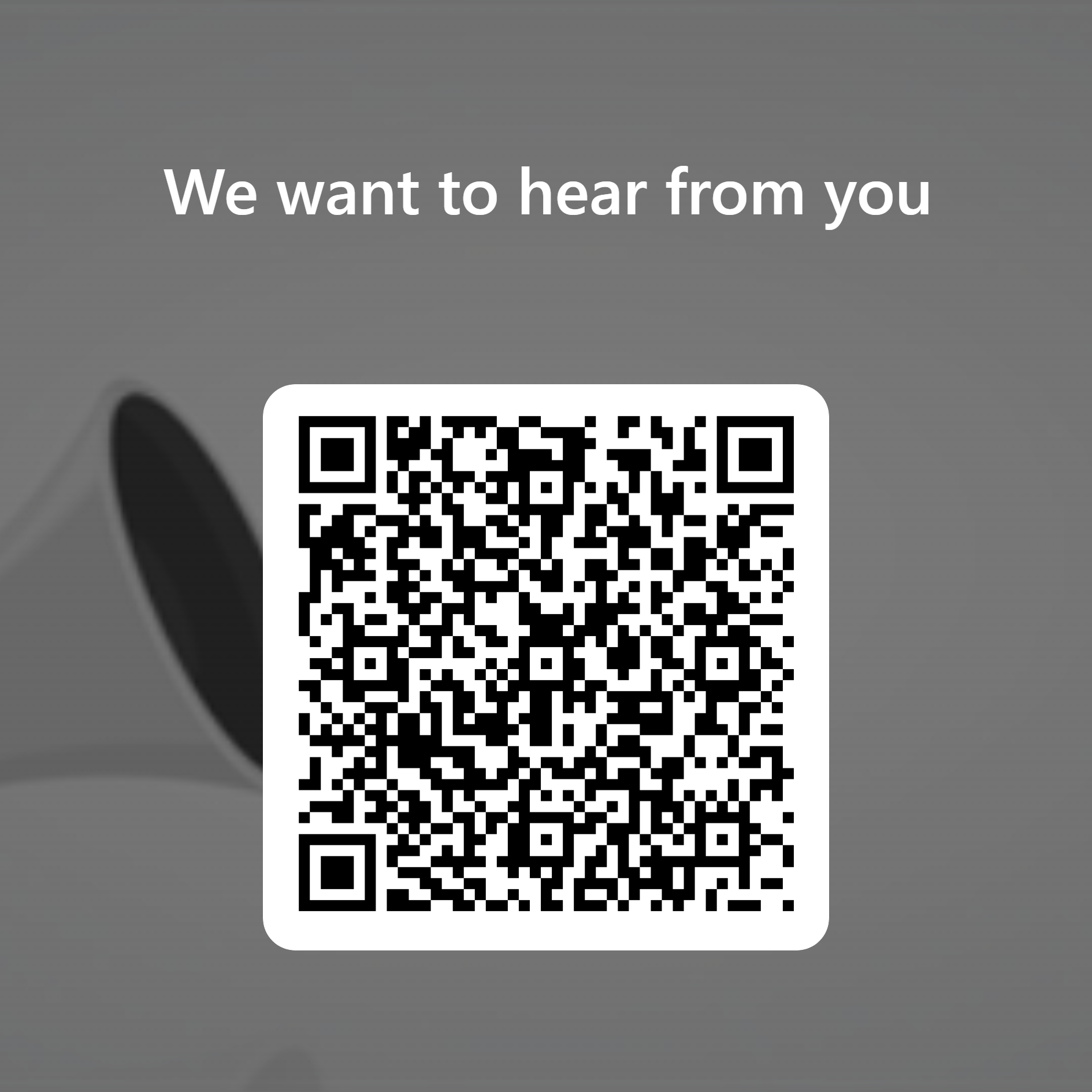 Código QR para We want to hear from you.png